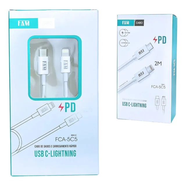 Cabo Para iPhone 14 Pro Max Turbo Pd 20w Usb-c Lighting 2m