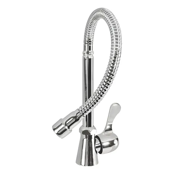 Llave Mezcladora Monomando De Baño Flexible Lion Tools Acabado Cromado Color Plateado