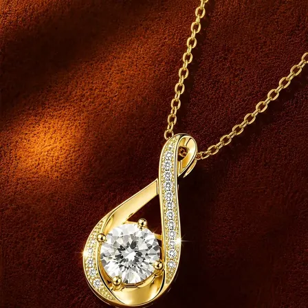 Colar Infinito Diamante Em Ouro Filled E Moissanite Cert Ouro