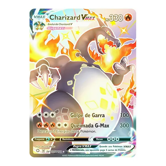 Carta Pokémon Charizard Vmax Shiny Destinos Brilhantes