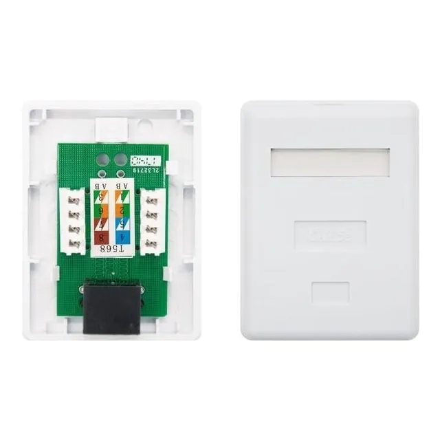 Base / Roseta Exterior Rj45 Con Jack Y Autoadhesivo