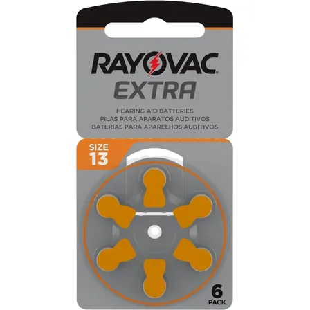 Bateria Pilha Auditiva Rayovac Tamanho 13 Com 6 Unidades