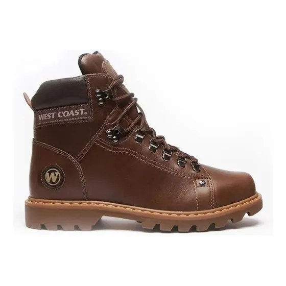 Bota Masculina Couro West Coast Worker Classic - Coffe/marro