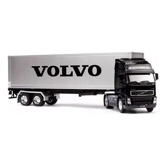 Camion Volvo Con Acoplado Azul Escala 1:32 Welly Color Azul Oscuro