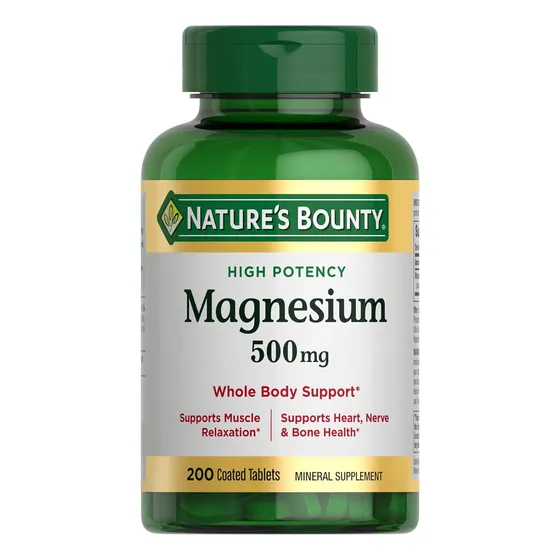 Suplemento Nutricional Magnesio, 200 Tabletas, 500 Mg