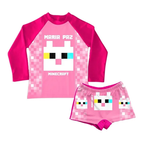 Conjunto De Traje De Baño Niño Minecraft 