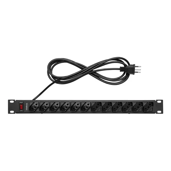 Protetor Eletrônico Com 12 Tomadas Para Rack Epr 212+ Preto Intelbras 110v/220v