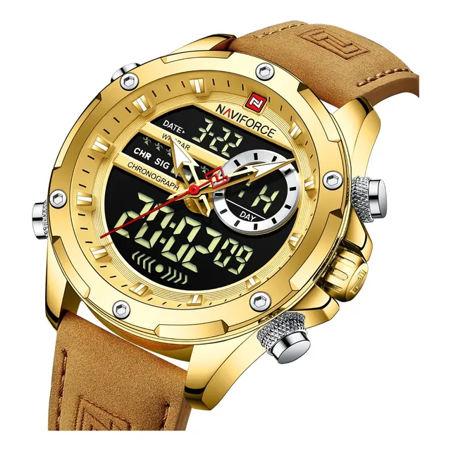 Relojes De Cuero Naviforce Luxury Sport Chronograph Para Hom