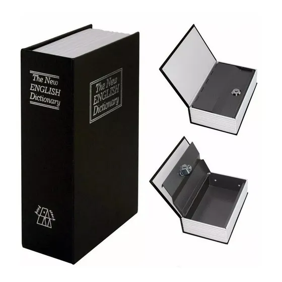 Caja Fuerte Forma Libro Con Cerradura De Combinación Oculto Color Negro