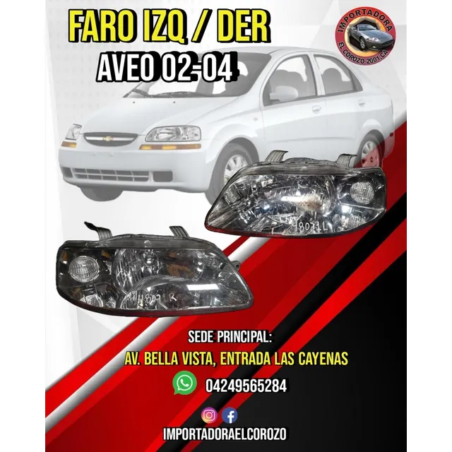 Faro Aveo 02-04 Derecho / Izquierdo
