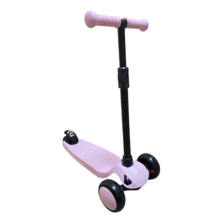 Scooter Monopatín Infantil Con Luces Y Regulable Color Rosa Rosa