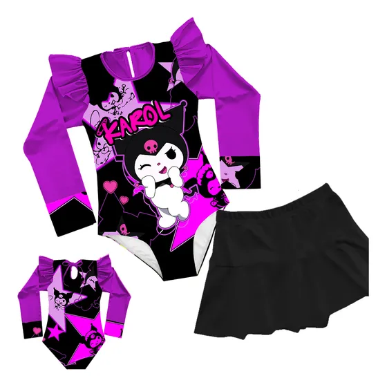 Traje De Baño Kuromi Manga Larga