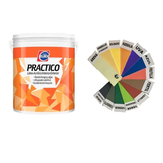 Pintura Latex Antihongo Elbex Int - Ext Colores 3,6 Lts
