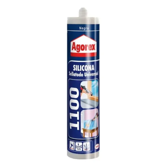 Silicona Sellatodo Universal 1100 Negra 300ml Agorex