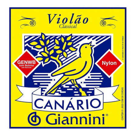 Jogo De Cordas Nylon Para Violão Giannini Canário C/ Bolinha Jogo De Cordas Nylon Para Violão Giannini Canário C/ Bolinha