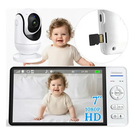Babá Eletrônica 7 1080p Ptz 4x Vox Visão Noturna Olanenem 127/220v Branco