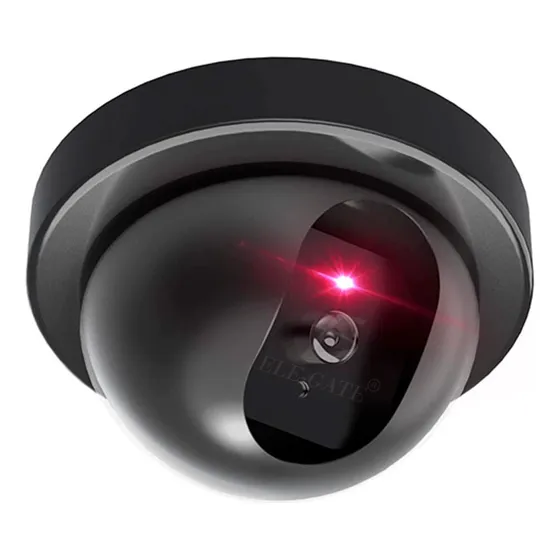 Dummy Camara De Seguridad Falsa Tipo Domo Negra Con Luz Ele-gate