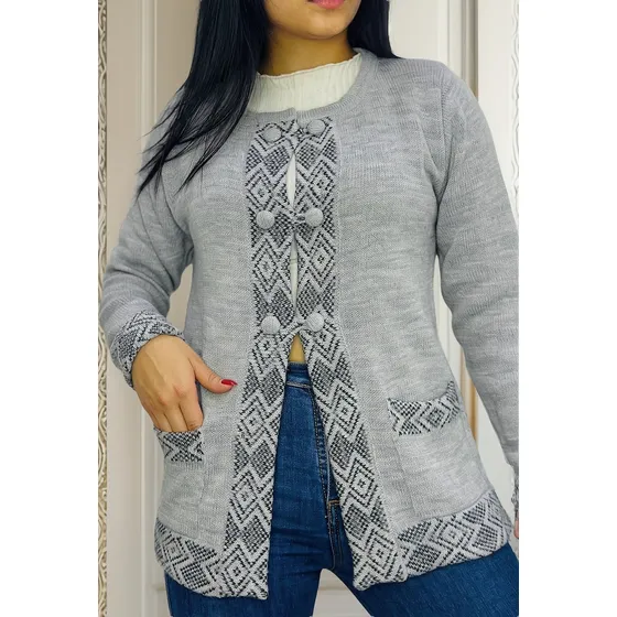 Saco Largo Gabán Para Dama Tejido Nacional Rombos M L Xl