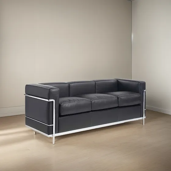Sillon Lc2 Le Corbusier 3 Cuerpos Cromado Costura Guante