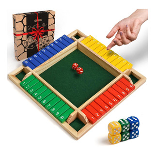 Wooden Shut The Box - Juego De Dados Para Interiores - Ideal Wooden Shut The Box - Juego De Dados Para Interiores - Ideal