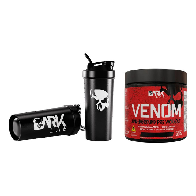 Pré-treino Venom Limão 300g + Coqueteleira 700ml Dark Lab Pré-treino Venom Limão 300g + Coqueteleira 700ml Dark Lab
