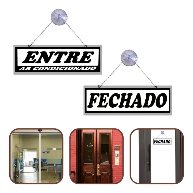 Placa Indicativa Entre Ar Condicionado E Fechado Comércios