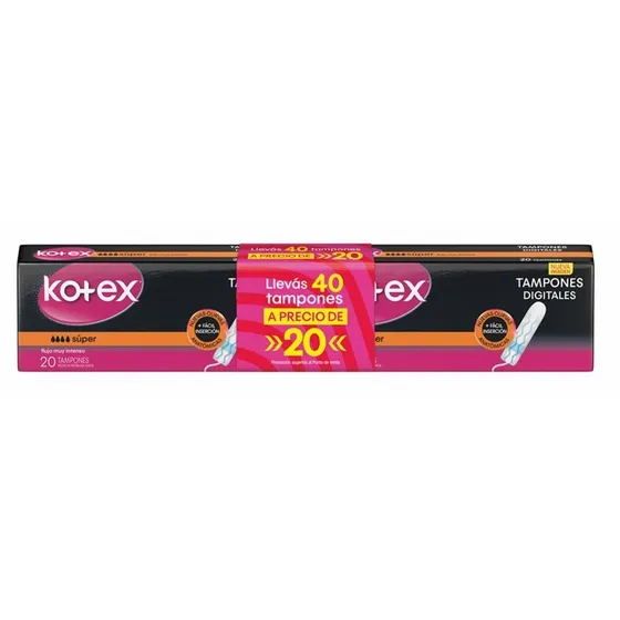 Tampón Kotex Digital super 20 u pack x 40