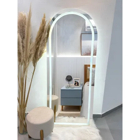 Espelho Led Oval Base Reta 170x70 Led Frio 220v Sem Moldura