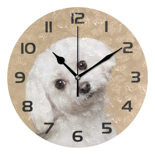 Reloj Pared Decorativo Diseño Perro Malte Acrilico Redondo