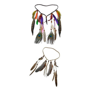 Lll A 2pcs Diadema De Pelo Con Plumas De Pavo Real Lll A 2pcs Diadema De Pelo Con Plumas De Pavo Real