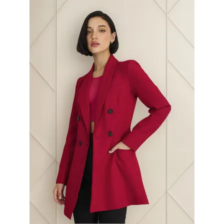 Blazer Cuello Cruzado Rojo Nicopoly