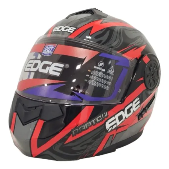 Casco Edge Modular Turbo Raptor Negro/rojo T  M 