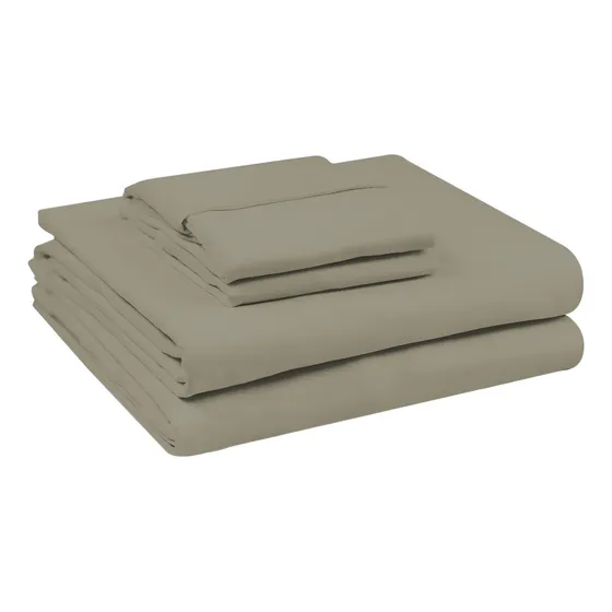 Juego De Sabanas Arcoiris Lisa 300h 100% Algodón Queen Size Color Beige