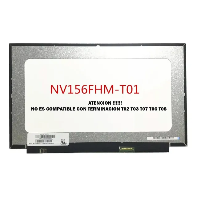 Pantalla 156 Full Hd Touch Sin Alas 40pin Nv156fhm-t01