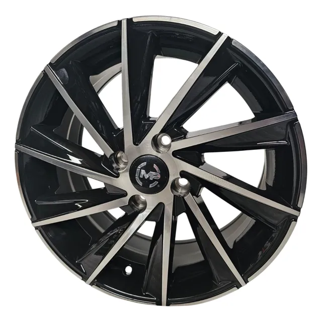 Rines 15 4-100 Versa March Gol Aveo Spark Beat Kia Rio K3 Negro Maquinado 6.5"