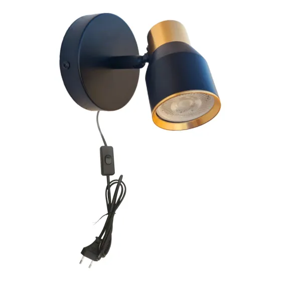 Lampara Dirigble Muro Enchufe Interurptor + Ampolleta Led 