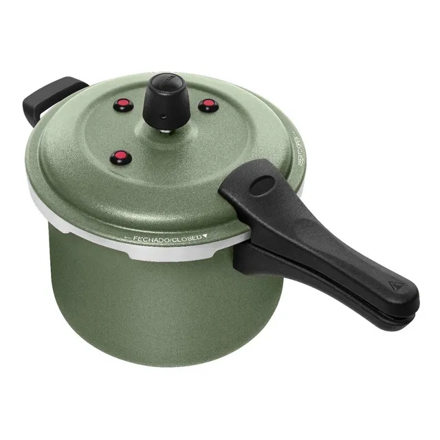 Panela De Pressão 5l Fecho Externo Antiaderente 7 Camadas Cor Verde