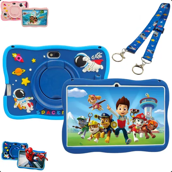 Tablet Infantil 7 Polegadas Kids Para Criança Menino Menina Android Capa Antiqueda Emborrachada 6gb Ram E 128gb Memoria Youtube Netflix Jogos Play Store Diversão Estudo Controle Parental Dos Pais