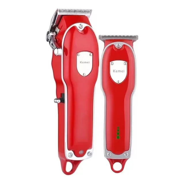 Maquina Cortar Pelo Profesional Kemei Recargable + Patillera