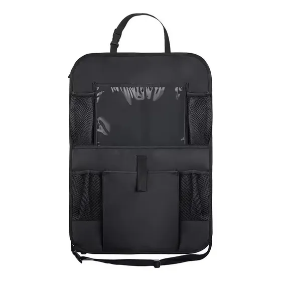 Organizador Auto Asiento Trasero Porta Tablet Celular Color Negro Liso
