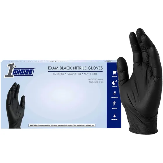 Guantes De Nitrilo Negro 5 Mm Tallas  Large  50 Pares 