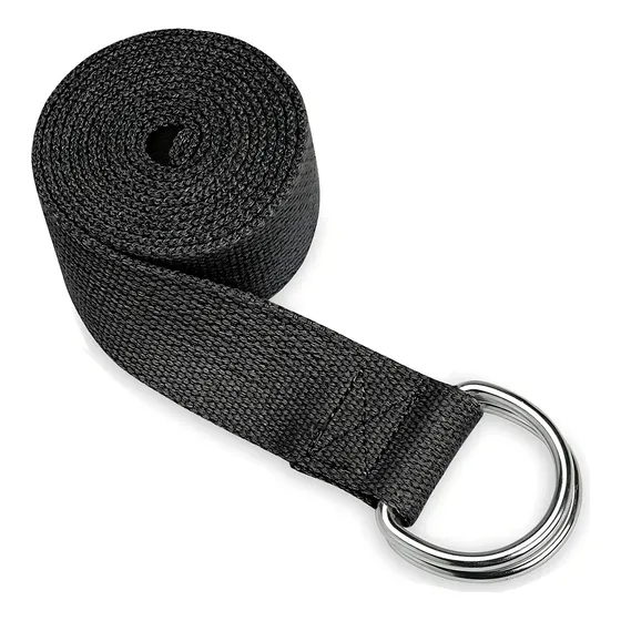 Cinturon Yoga Cinto Fitness 2.5m Estiramiento Pilates Elonga Color Negro
