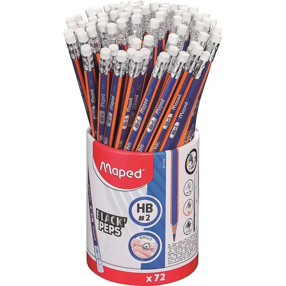 Lapiz Negro Maped Blackpeps Hb2 Con Goma X 72 Unidades