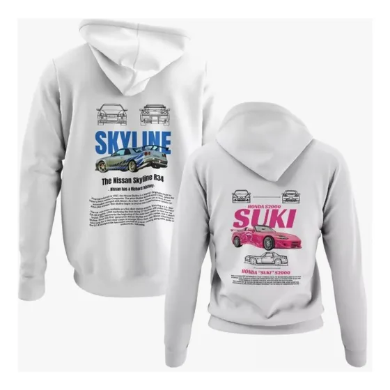 Sudadera Hoodie Pareja Novios Skyline Suki  Duo Unisex