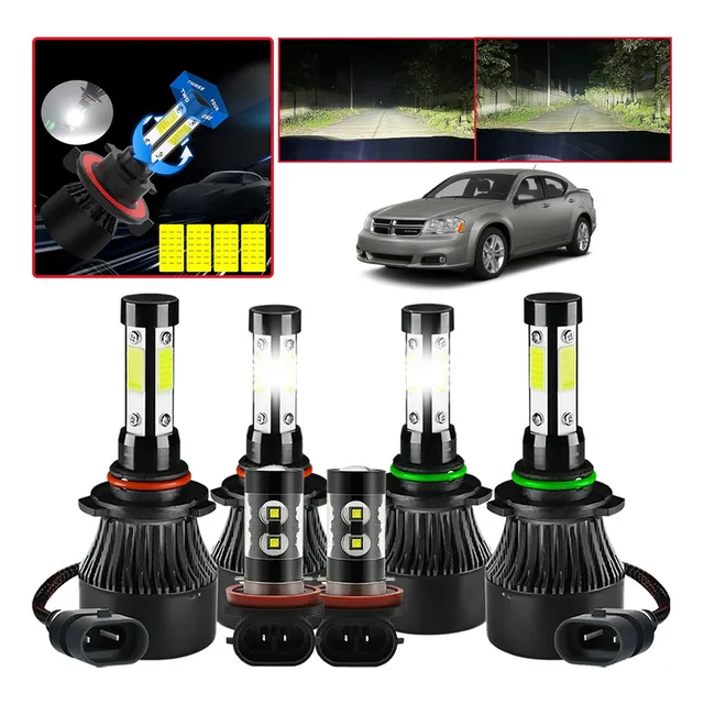 For Dodge Kit Focos Led De 4 Lados Luz Alta/baja/niebla
