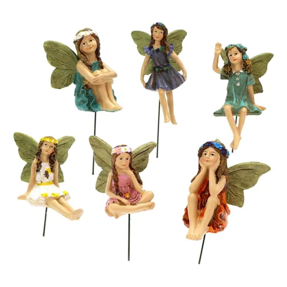 Para Juego De 6 Piezas De Adorno De Jardin De Hadas-figures