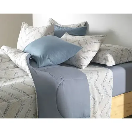 Jogo De Cama Casal Fred 100% Algodão 4 Peças Cinza Karsten Liso