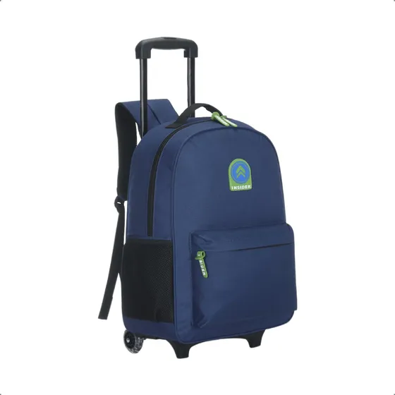 Mochila Urbana Carrito Primaria Escolar Viaje 30 Lts Varon Color Azul Diseño de la tela Liso