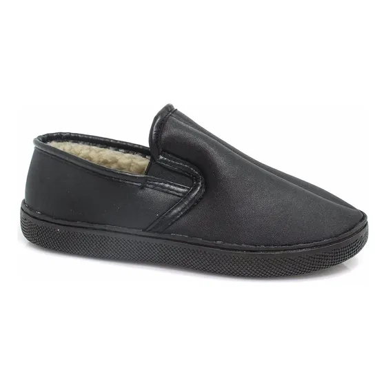 Sapato Pantufa Preto Com Pelo Macia 100% Forrada 1024