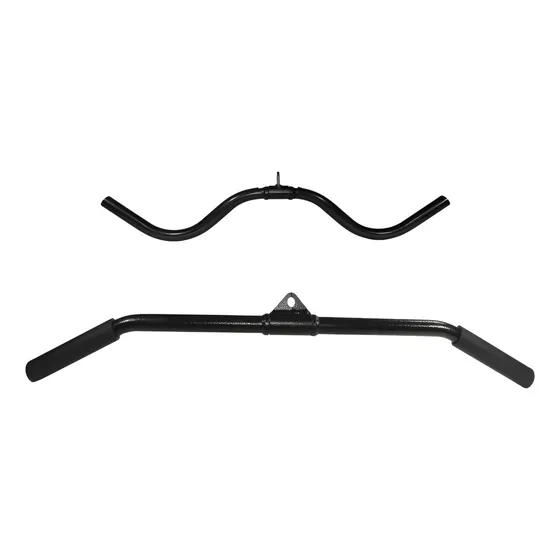 Barra Costas Pulley 1.20m E Puxador Barra W Com Giro Bíceps